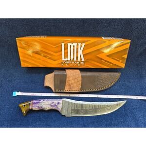 Hunting Bowie Knife 11 Inch, Custom Made Forged Damascus Blade LMK Knives #7685